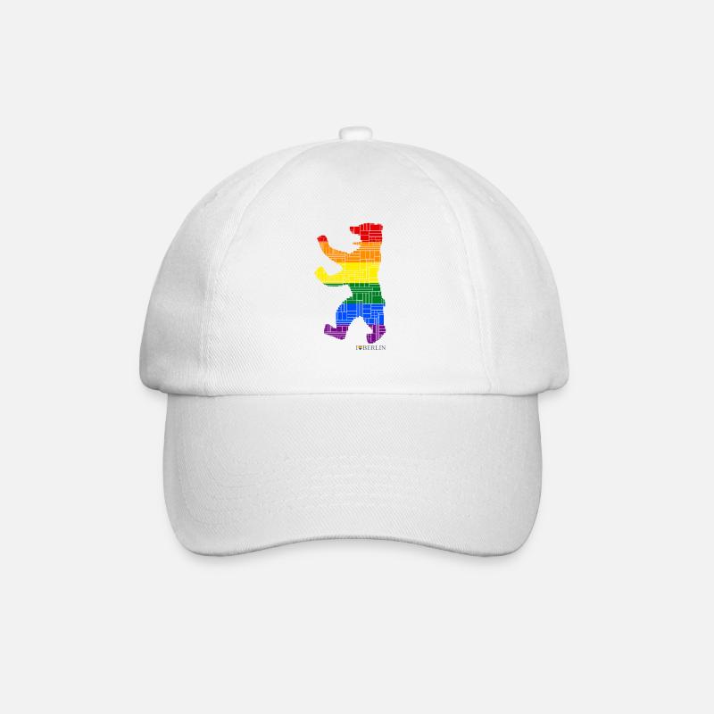 Berlin - Berliner Bär - I Love Berlin - Gay Pride - Baseballkappe - Weiß/Weiß