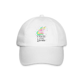 Je M'en Fous Je Suis Une Licorne - Casquette classique - blanc/blanc - Devant