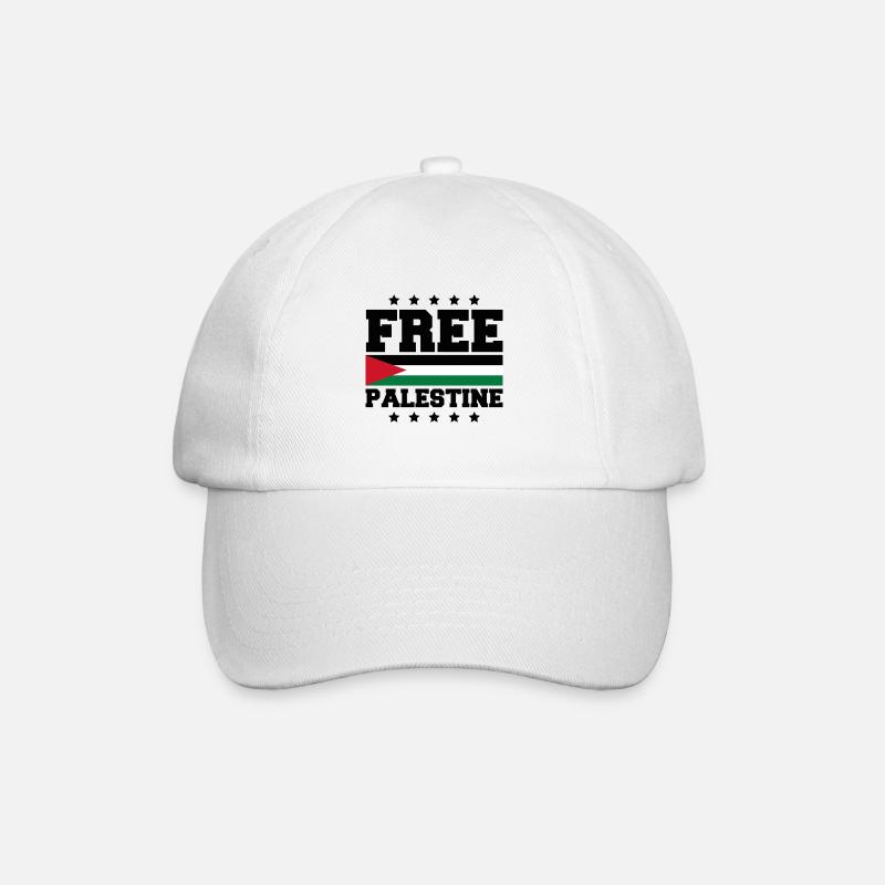 free palestine - Baseball Cap - white/white