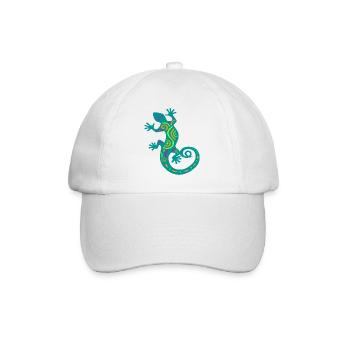 Gecko bunt Zeichnung - Baseballkappe - Weiß/Weiß - Vorne