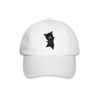 Schwein schwarz Schweinchen süße Tiere Kinder - Casquette classique - blanc/blanc - Devant