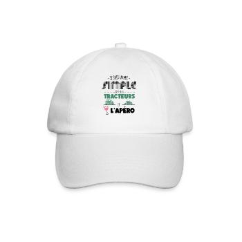 Je Suis Un Mec Simple J'aime Les Tracteurs et L'Ap - Casquette classique - blanc/blanc - Devant