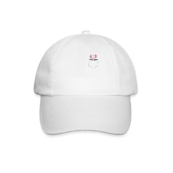 Axolotl cute axolotl in breast pocket kawaii - Baseball Cap - white/white - Front