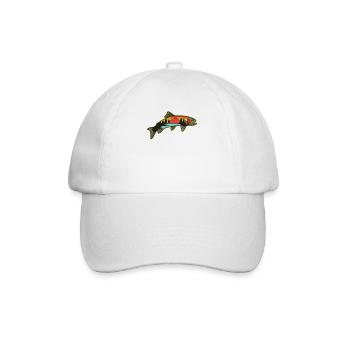 Angeln Angler Fischen Regenbogen Forelle Angel - Baseballkappe - Weiß/Weiß - Vorne