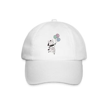 Zebra flies with balloons upwards cute animals - Baseball Cap - white/white - Front