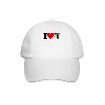 I heart lynx ladies wildcat lynx motif lynx - Baseball Cap - white/white - Front