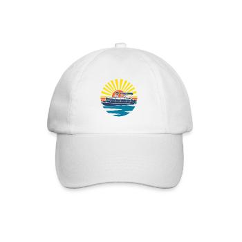 Ponton boot Retro Sunset Für Pontonbesitzer 2021 - Baseballkappe - Weiß/Weiß - Vorne