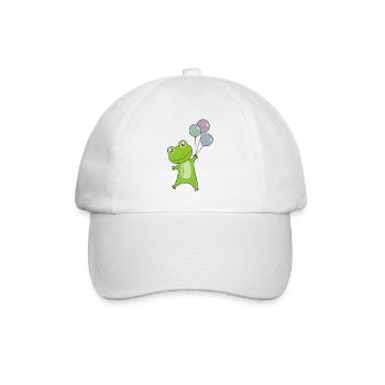 frog green balloons funny animals - Baseball Cap - white/white - Front