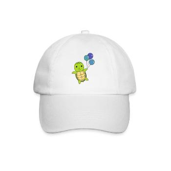 Tortue doux animal vole ballons enfants - Casquette classique - blanc/blanc - Devant