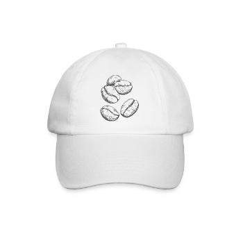 Kaffeebohne Zeichnung - Baseballkappe - Weiß/Weiß - Vorne