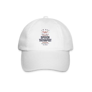 Speech Therapist Gift Funny Job Title Profession - Baseball Cap - white/white - Front