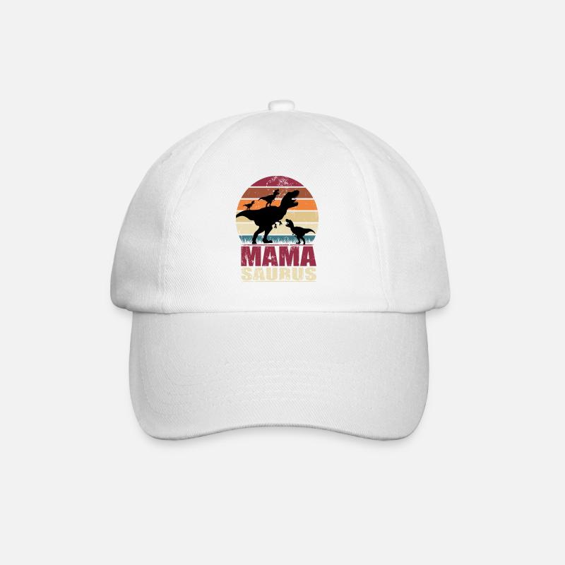 Mamasaurus Rex Dinosaurier Mutter Dino Drillinge - Baseballkappe - Weiß/Weiß
