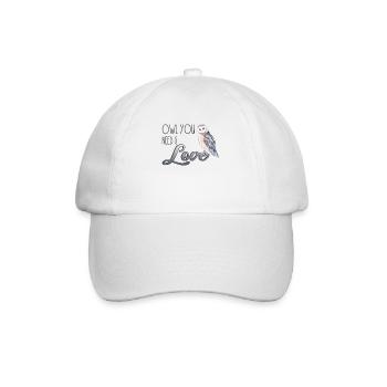 Boho Eule Uhu Partner Liebe Waldtier Süß Kuscheln - Baseballkappe - Weiß/Weiß - Vorne