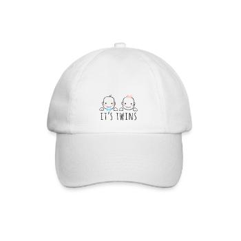 Zwillinge Geschenk Schwangere Mama Baby Girl Boy - Baseballkappe - Weiß/Weiß - Vorne