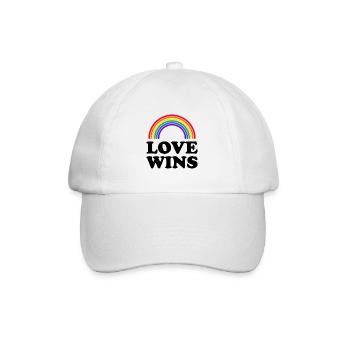 Love wins LGBT saying gift Pride rights - Baseball Cap - white/white - Front