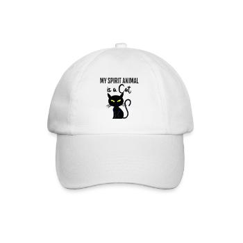 Katze Spirit Animal Cat - Baseball Cap - white/white - Front
