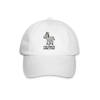 J’aime les ânes et peut-être comme 3 ânes - Casquette classique - blanc/blanc - Devant