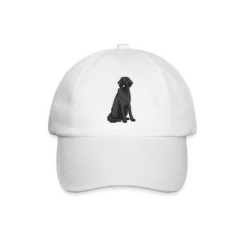 Flat Coated Retriever Dog - Baseball Cap - white/white - Front