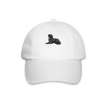 Flat Coated Retriever Dog - Baseball Cap - white/white - Front