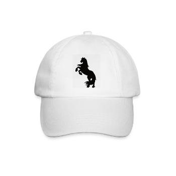 steigendes Friesen Pferd - Baseballkappe - Weiß/Weiß - Vorne