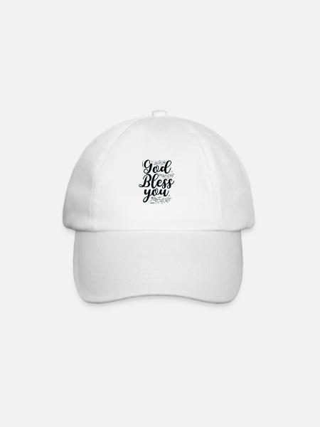 Christliches Geschenk Gott segne Dich Christliche Geschenke - Baseballkappe - Weiß/Weiß