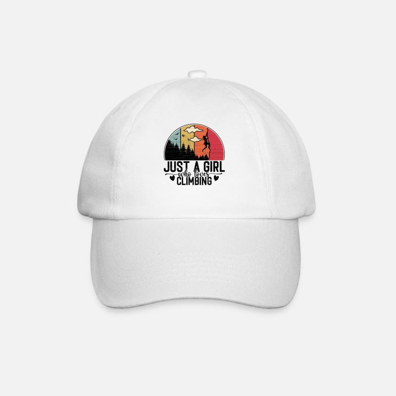 Nur ein Mädchen das klettern liebt- Kletterer Berg - Baseballkappe - Weiß/Weiß
