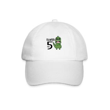 5. Geburtstag - 5 Jahre alt - Ich bin 5 - Baseballkappe - Weiß/Weiß - Vorne