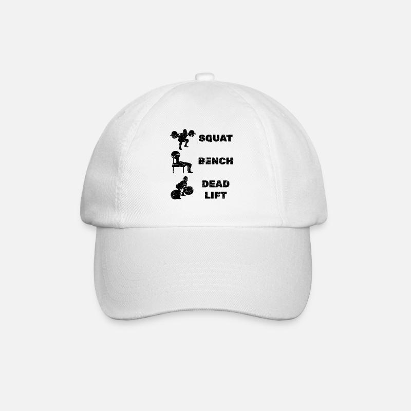 Squat Bench Deadlift Powerlift - Casquette classique - blanc/blanc