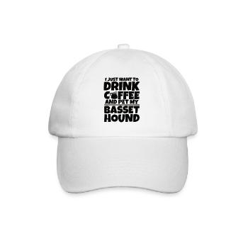 Basset Hound Coffee Dog Mistress Dog Gift - Baseball Cap - white/white - Front