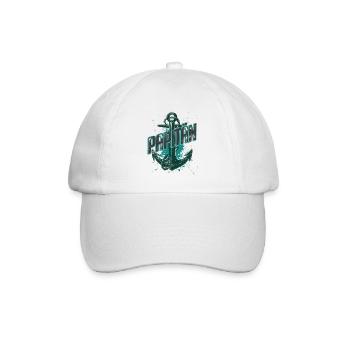 Papitän Papa Vater Kapitän Anker Boot Vatertag - Baseballkappe - Weiß/Weiß - Vorne