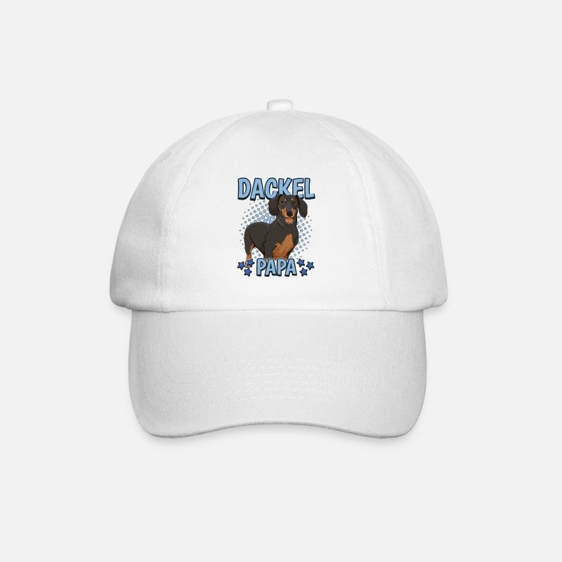 Dackel Papa - Baseballkappe - Weiß/Weiß