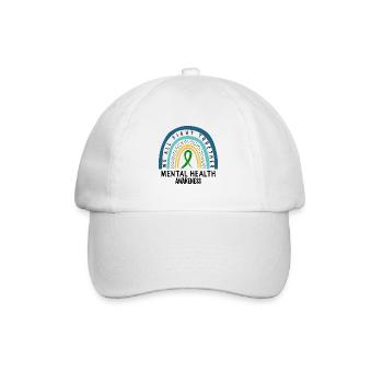 Mental Health Awareness Shirt, wir alle kämpfen - Baseballkappe - Weiß/Weiß - Vorne