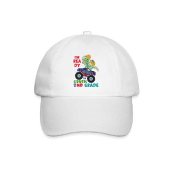Ready to Crush 2nd Grade Dinosaur Monster Truck - Baseball Cap - white/white - Front