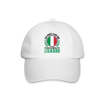 Lignano Italien Urlaub Reise Geschenk - Baseballkappe - Weiß/Weiß - Vorne