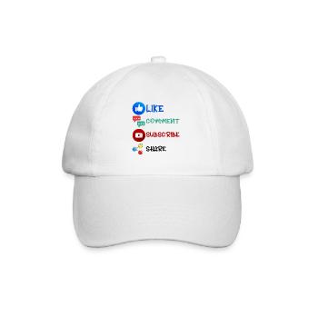 Like Comment Subscribe Share 2 - Baseballkappe - Weiß/Weiß - Vorne