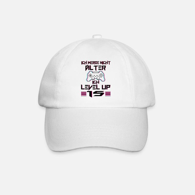 15 Geburtstag Geschenk Level 15 Complete 15 Jahre - Baseballkappe - Weiß/Weiß