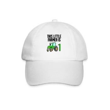 Tracteur 1 ans Garçon 1er anniversaire fils - Casquette classique - blanc/blanc - Devant