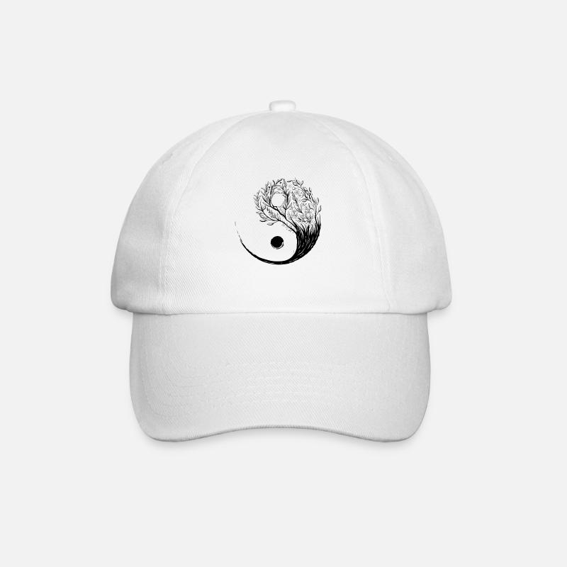Cottagecore Aesthetic Ying Yang Tai Chi Goblincore - Baseballkappe - Weiß/Weiß