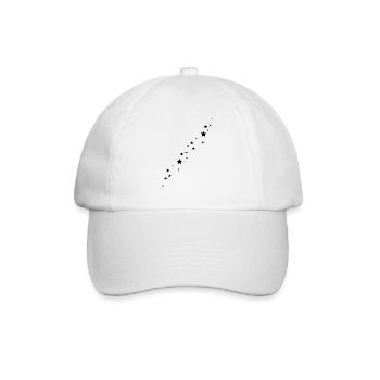 Schwarze Sterne Sternschnuppe - Baseballkappe - Weiß/Weiß - Vorne