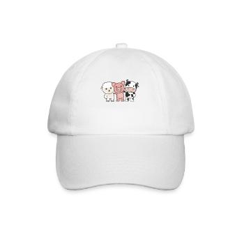 vache mouton porc ferme animaux doux - Casquette classique - blanc/blanc - Devant