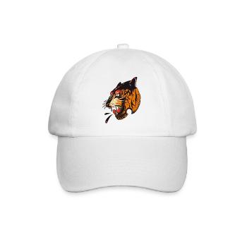tiger head old school tattoo style - Baseball Cap - white/white - Front