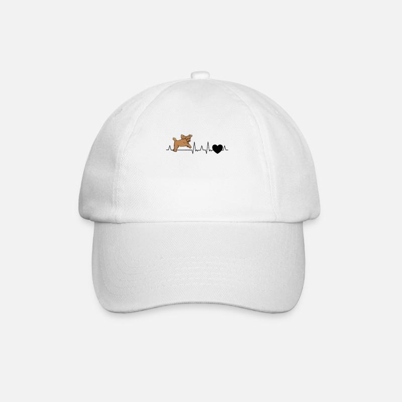 Labradoodle Herzschlag Goldendoodle Geschenk - Baseballkappe - Weiß/Weiß