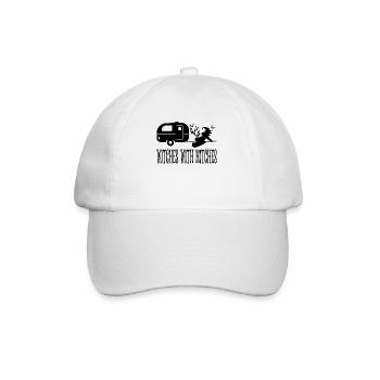 Funny Witch Camping Design For Halloween - Baseball Cap - white/white - Front