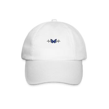 Blue Butterfly Heartbeat - Baseball Cap - white/white - Front