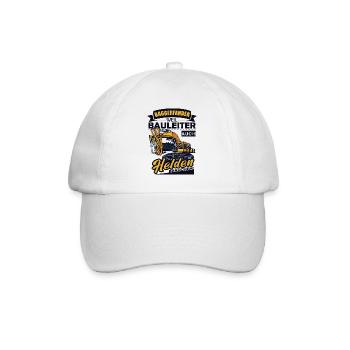 Baggerfahrer Weil Bauleiter Auch Helden Brauchen - Baseballkappe - Weiß/Weiß - Vorne