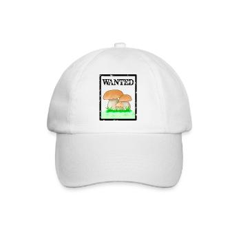 Wanted, porcini mushroom, men's mushroom, Röhrling mushroom - Baseball Cap - white/white - Front