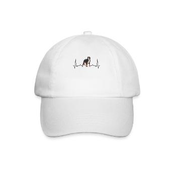 Großer Schweizer Sennenhund Herzschlag - Baseballkappe - Weiß/Weiß - Vorne