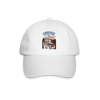 Camping In A Winter Wonderland Winter Vacation Camping - Baseball Cap - white/white - Front