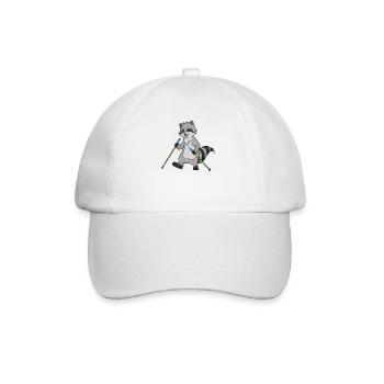 Nordic Walking Comic Raccoon - Baseball Cap - white/white - Front