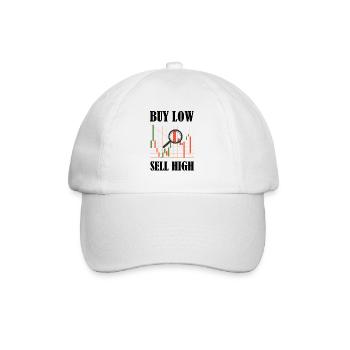 Finance - Crypto-monnaie - Acheter bas, vendre haut - Casquette classique - blanc/blanc - Devant